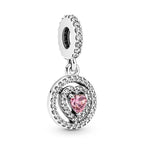 Charm Pendente Cuore Rosa