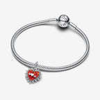 Charm Pendente Cuore Rosso con Freccia Girevole - CHARM