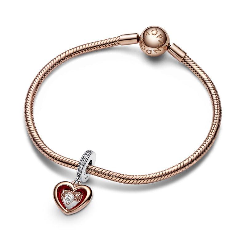 Charm Pendente Cuore Splendente con Pietra