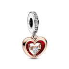 Charm Pendente Cuore Splendente con Pietra