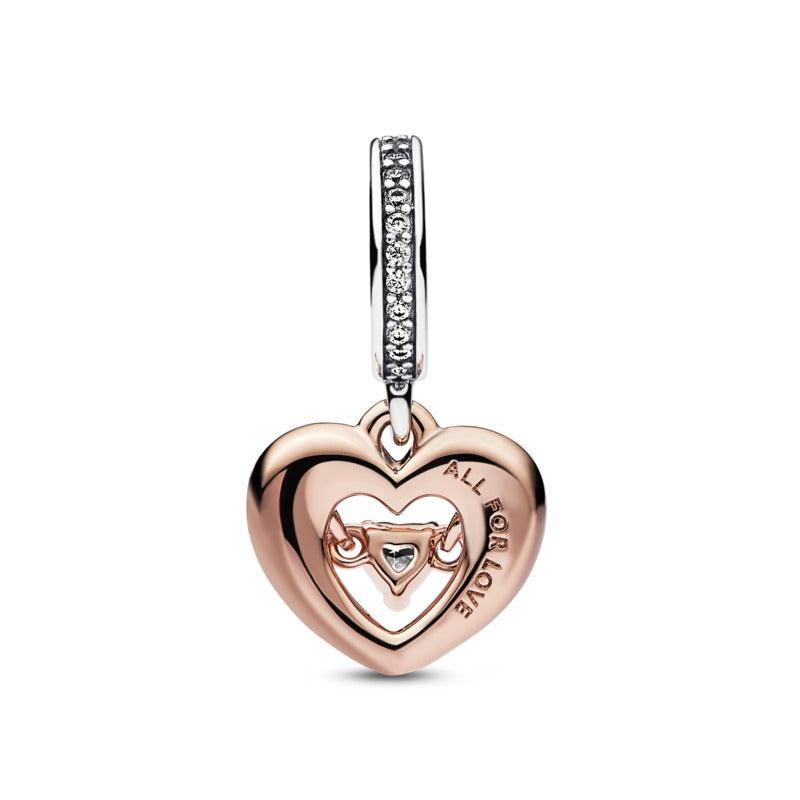 Charm Pendente Cuore Splendente con Pietra