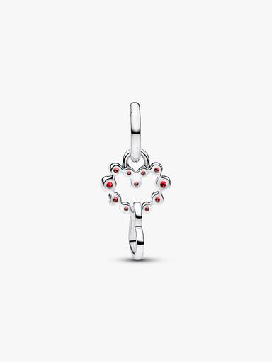 Charm Pendente Cuori Intrecciati con Cristalli Rossi Argento Sterling 925 - CHARM