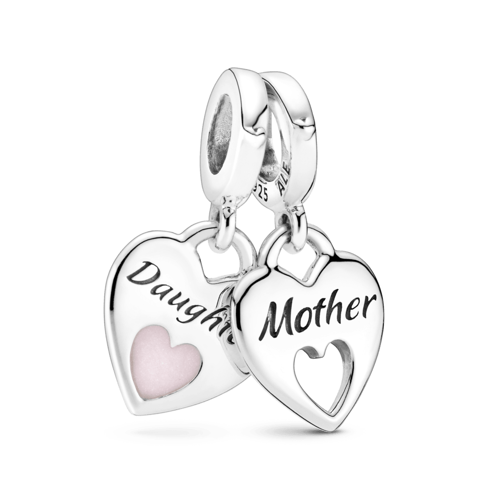 Charm Pendente Cuori Mamma e Figlia