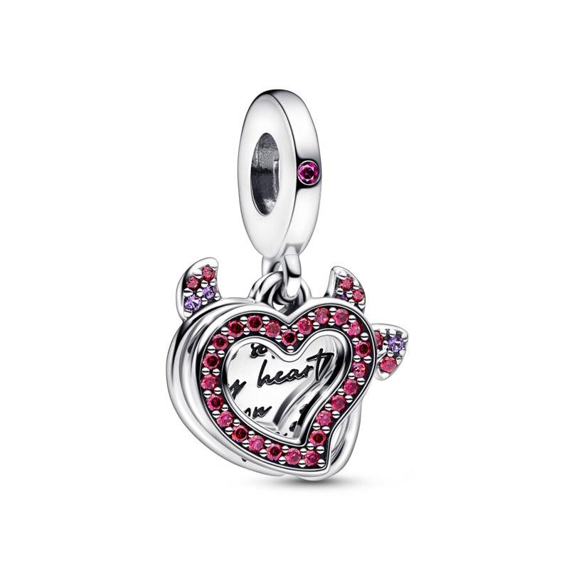 Charm Pendente Doppio Cuore Heart on fire’