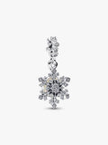 Charm pendente doppio Fiocco di neve opalescente Argento Sterling 925 - CHARM