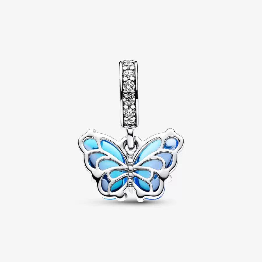 Charm Pendente Farfalla Vetro di Murano Blu