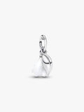 Charm Pendente Fiore Bucaneve Vetro di Murano Argento Sterling 925 - CHARM