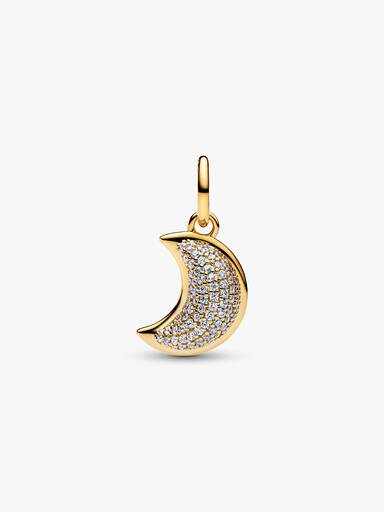 Charm Pendente Luna Crescente Luminosa Placcatura in Oro 14k - CHARM