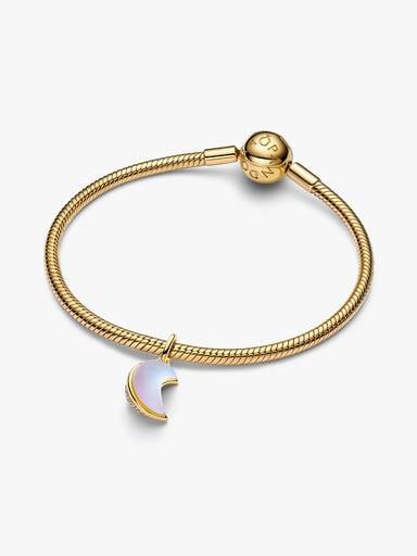 Charm Pendente Luna Crescente Luminosa Placcatura in Oro 14k - CHARM
