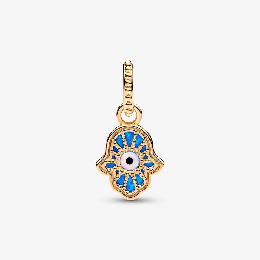 Charm Pendente Mano di Fatima Opale Blu