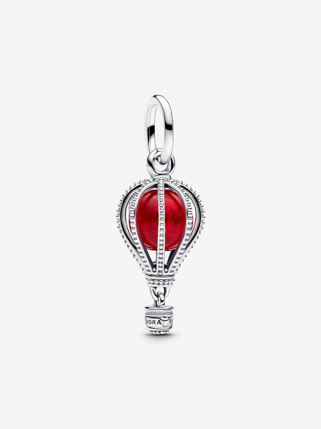 Charm Pendente Mongolfiera Rossa Argento Sterling 925 - CHARM