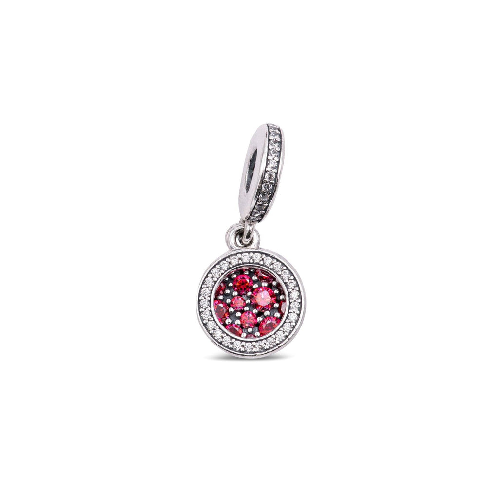 Charm Pendente Pietre Rosse