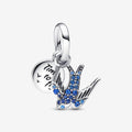 Charm Pendente Rondine Pietre Blu