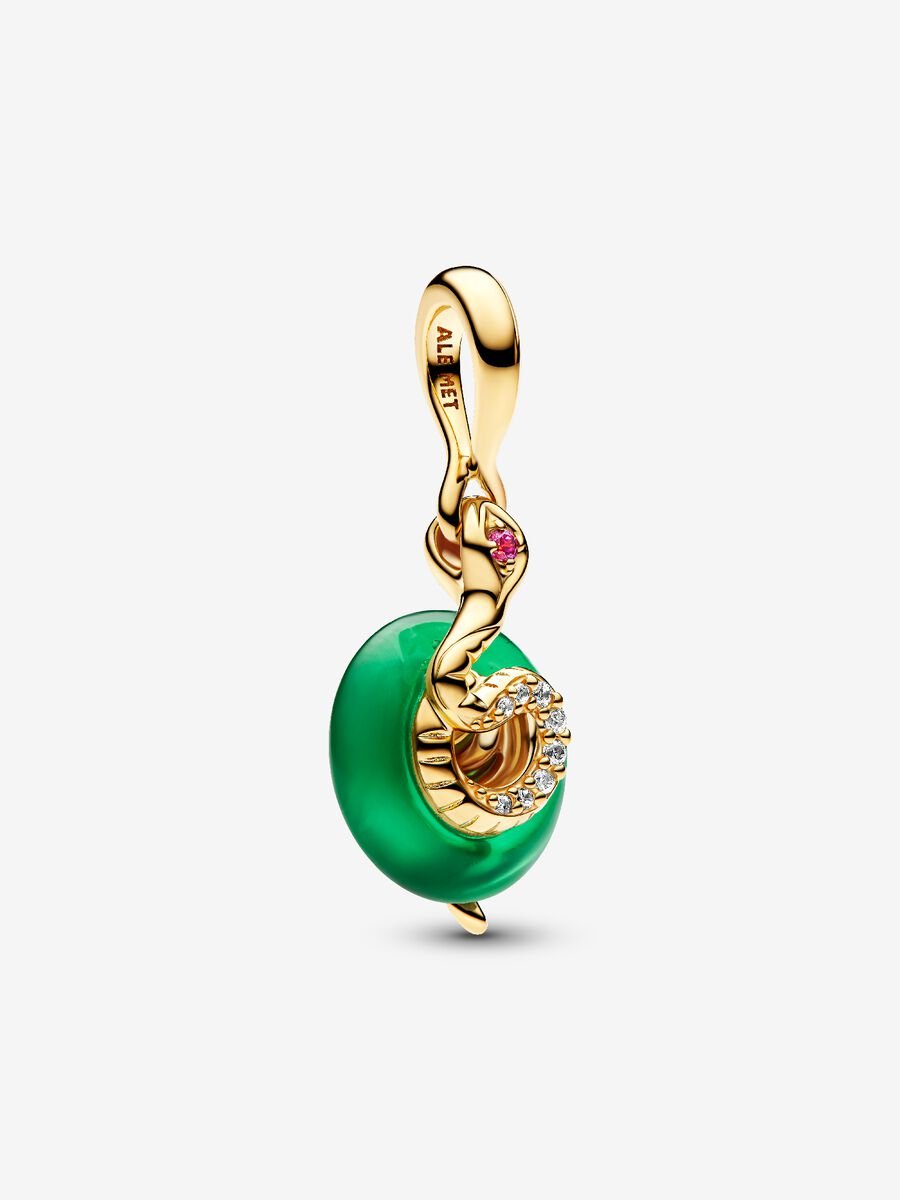 Charm Pendente Serpente Vetro di Murano verde - CHARM