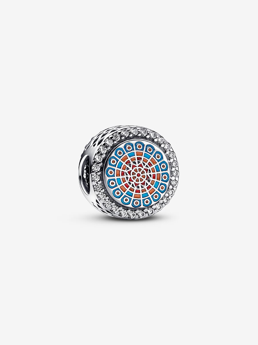 Charm Rosone di Cattedrale da incidere Argento Sterling 925 - CHARM