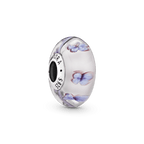 Charm Vetro di Murano Rosa con Farfalle