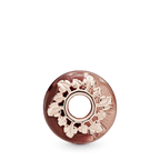 Charm Vetro di Murano Rosa e Foglie