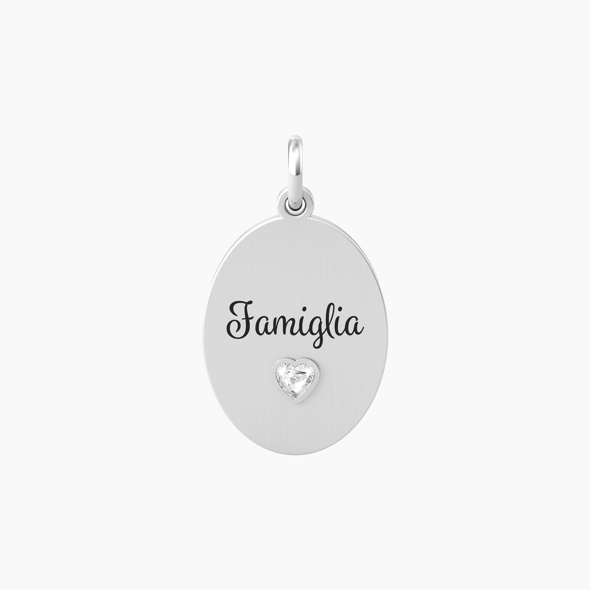 Ciondolo tondo con frase famiglia FAMIGLIA | VITA