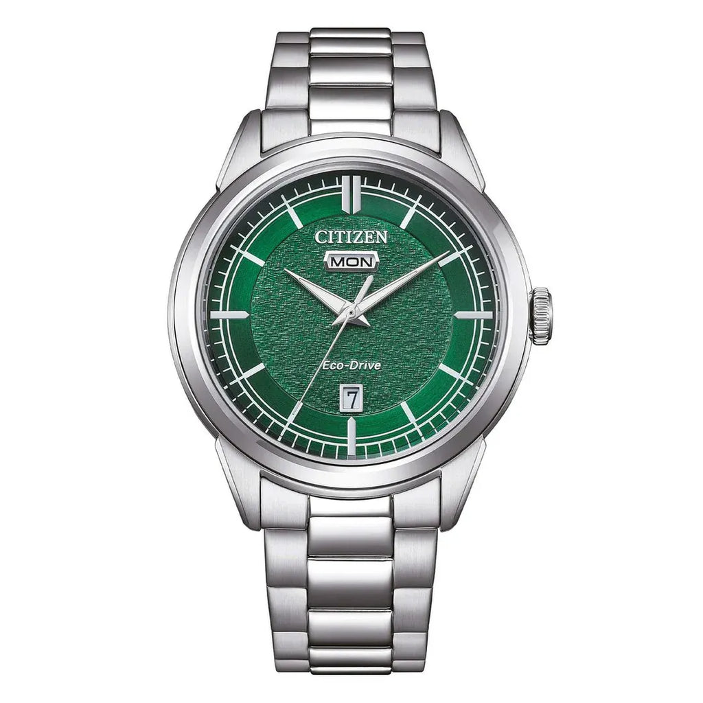 Citizen Day Date Eco-Drive AW0151-85X – Orologio Uomo Acciaio Quadrante Verde - OROLOGIO