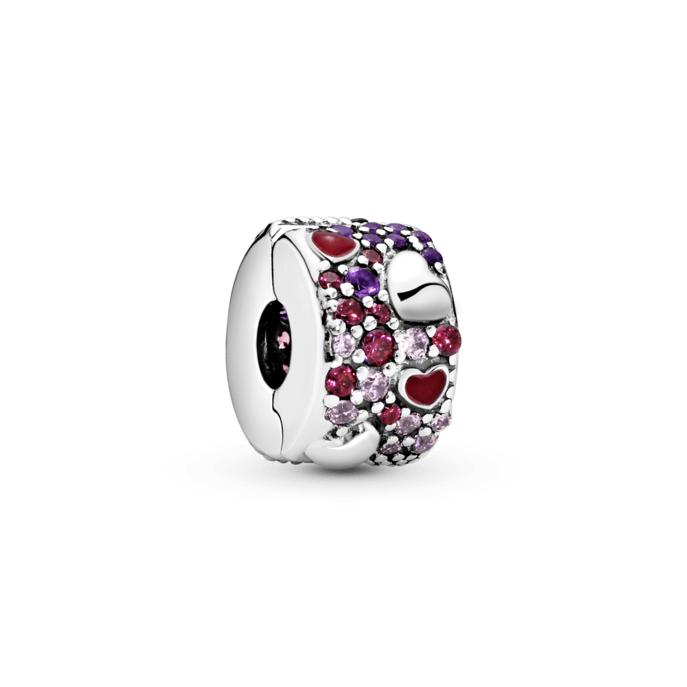 Clip Cuori Asimmetrici Con Pavé