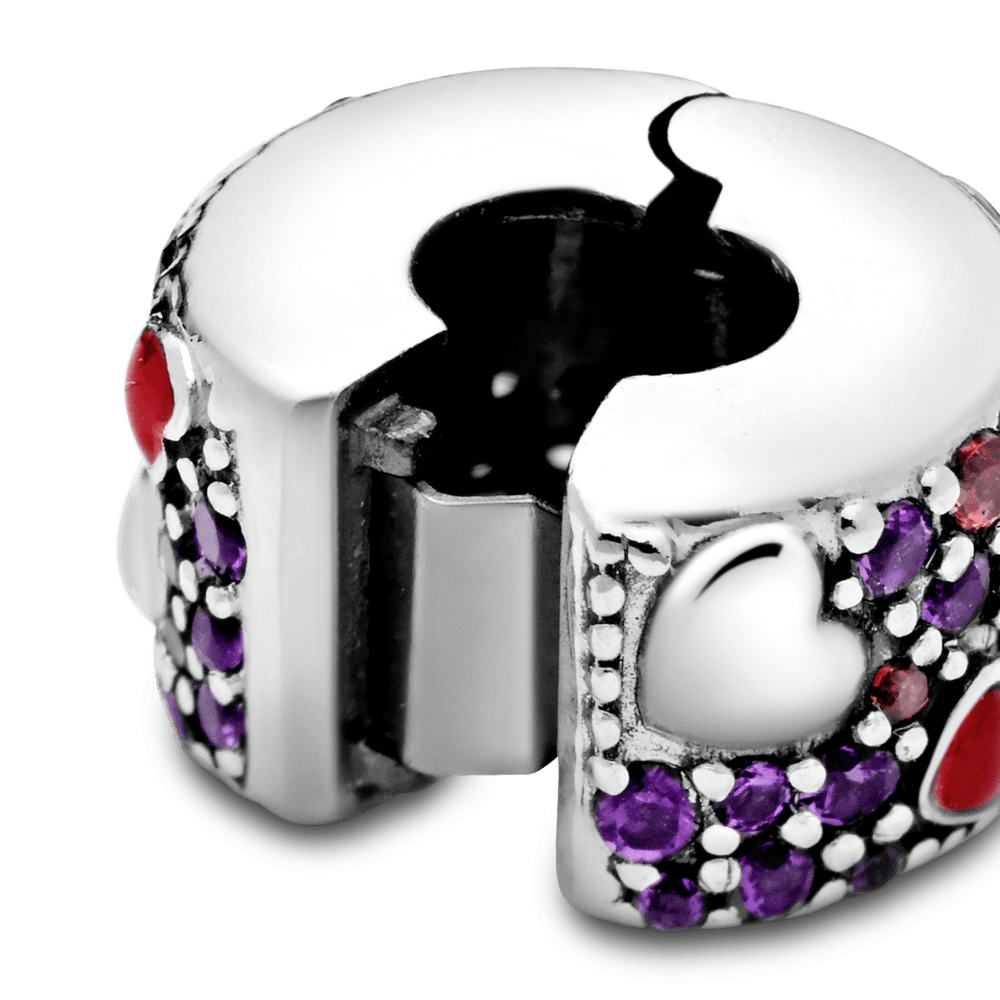 Clip Cuori Asimmetrici Con Pavé