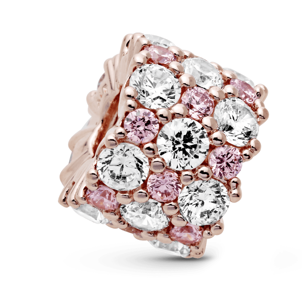 Clip Eleganza Scintillante Rosa e Bianco