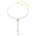 Collana a Y Hyperbola Taglio Round, Nodo, Bianco, Mix di finiture