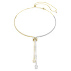 Collana a Y Hyperbola Taglio Round, Nodo, Bianco, Mix di finiture