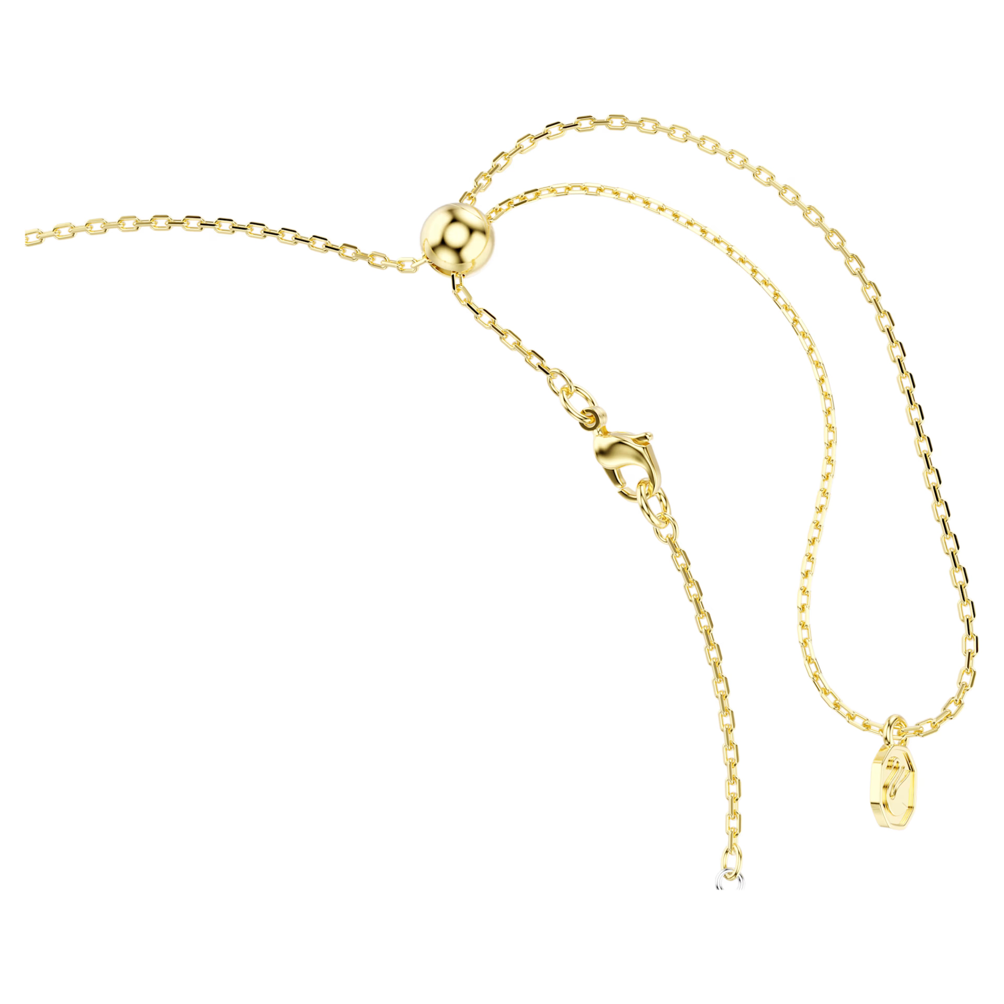 Collana a Y Hyperbola Taglio Round, Nodo, Bianco, Mix di finiture