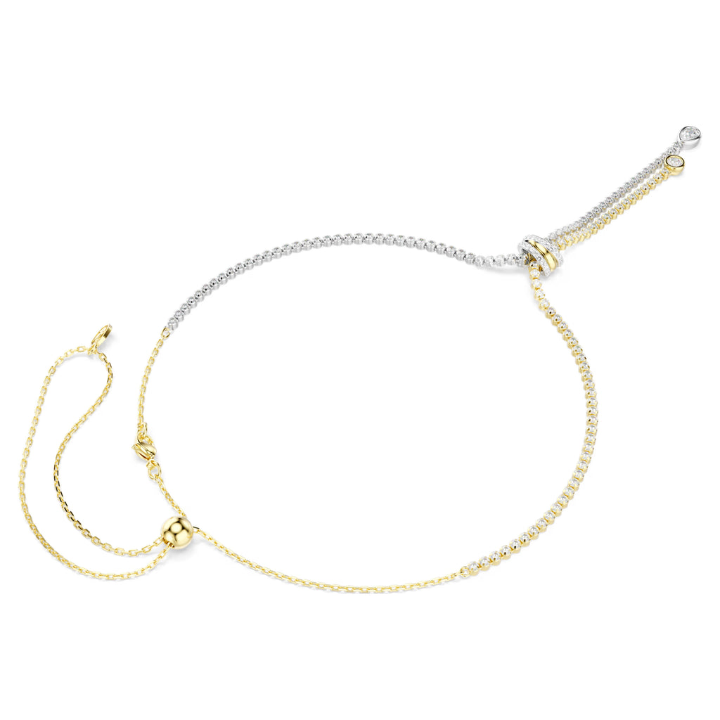 Collana a Y Hyperbola Taglio Round, Nodo, Bianco, Mix di finiture