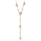 Collana a Y Imber Taglio Round, Bianco, Finitura oro rosa 18K