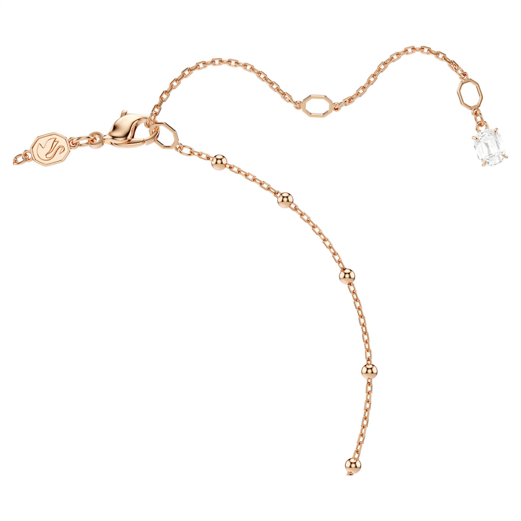 Collana a Y Imber Taglio Round, Bianco, Finitura oro rosa 18K