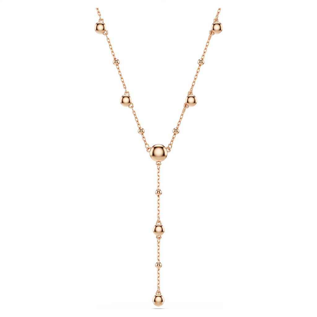 Collana a Y Imber Taglio Round, Bianco, Finitura oro rosa 18K