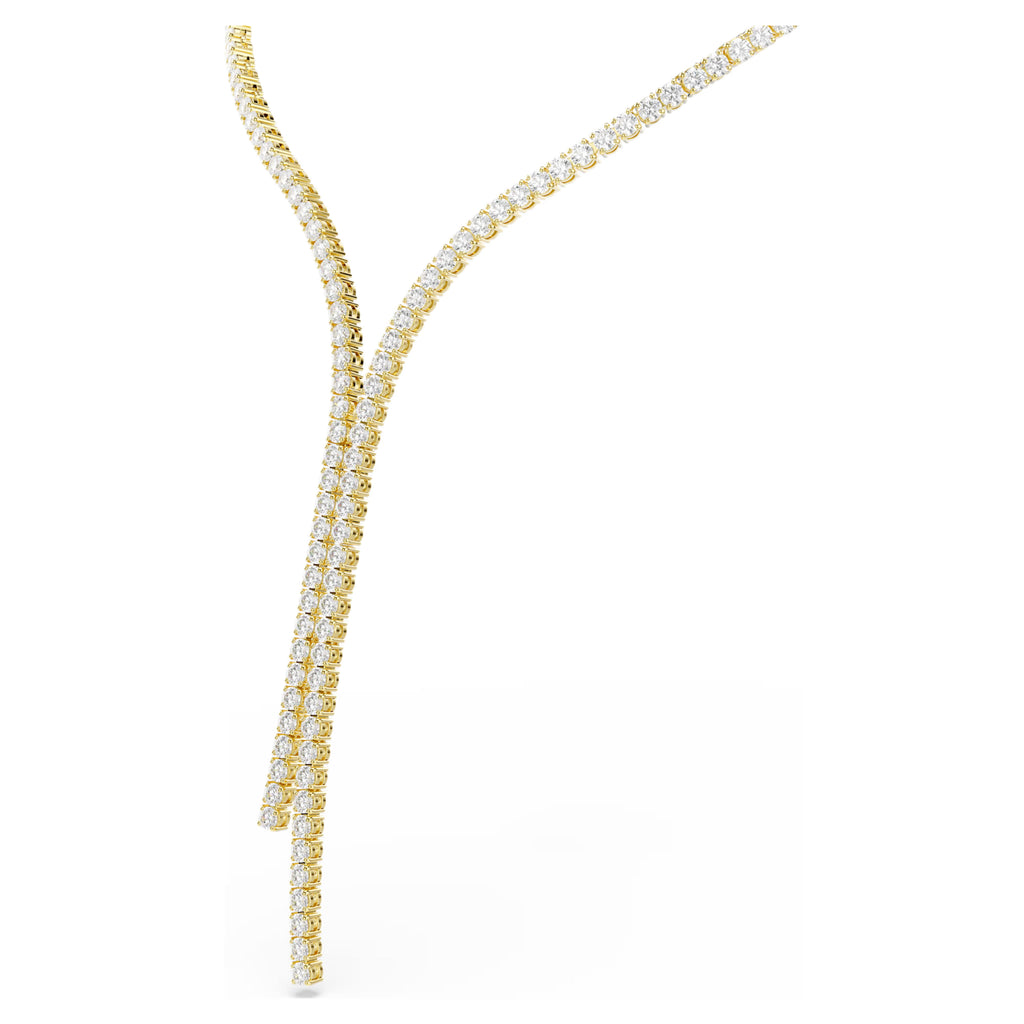 Collana a Y Matrix Taglio Round, Bianco, Finitura oro 18K