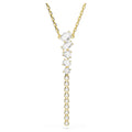 Collana a Y Mesmera Taglio misto, Bianco, Finitura oro 18K