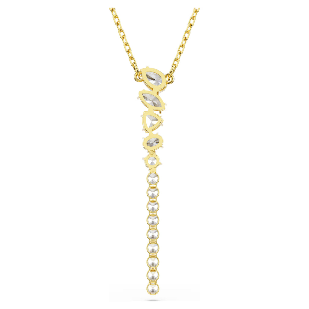 Collana a Y Mesmera Taglio misto, Bianco, Finitura oro 18K