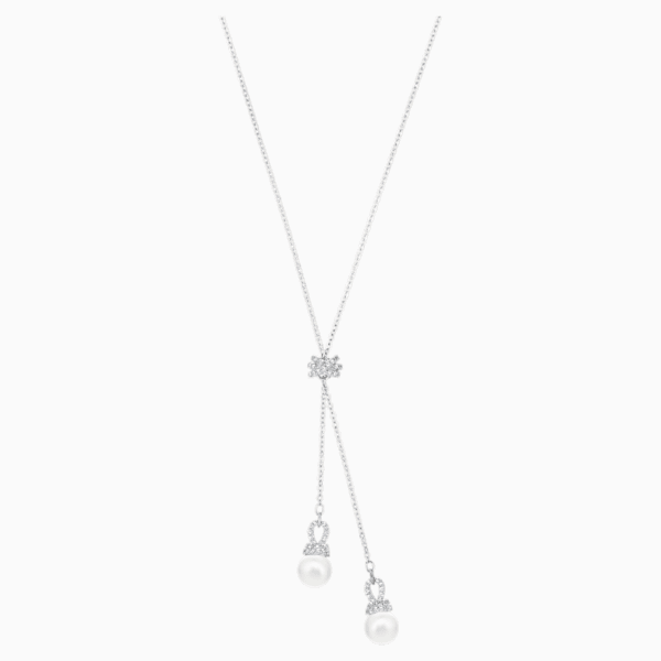 COLLANA A Y ORIGINALLY, BIANCO, PLACCATURA RODIO