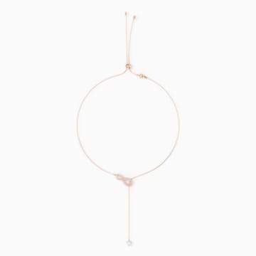 COLLANA A Y SWAROVSKI INFINITY, BIANCO, PLACCATO COLOR ORO ROSA