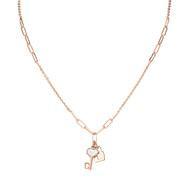 Collana Amore Lucchetto e Chiave Rosè