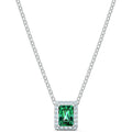 COLLANA ANGELIC RECTANGULAR, VERDE, PLACCATO RODIO