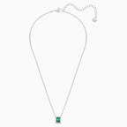 COLLANA ANGELIC RECTANGULAR, VERDE, PLACCATO RODIO