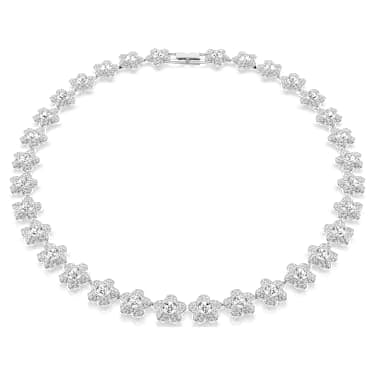 Collana Ariana Grande x Swarovski Taglio Round Fiore Bianca Placcato rodio - COLLANA