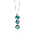 Collana ’Cascata Blue Ivy’ in Argento 925 con Cristalli Smeraldo Azzurro e Celeste - COLLANA