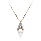 Collana con pendente lettera in oro e diamanti LETTERA A