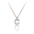 Collana con pendente lettera in oro e diamanti LETTERA C