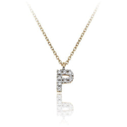 Collana con pendente lettera in oro e diamanti LETTERA P