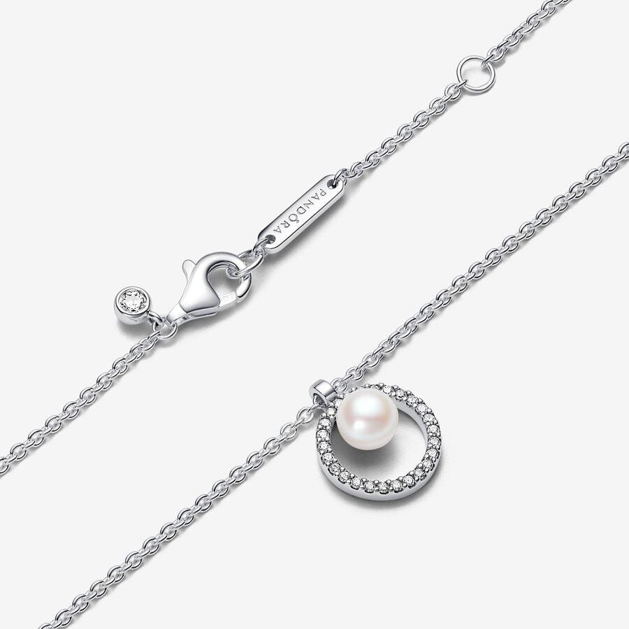 Collana con Perla d’Acqua Dolce Coltivata e Pavè