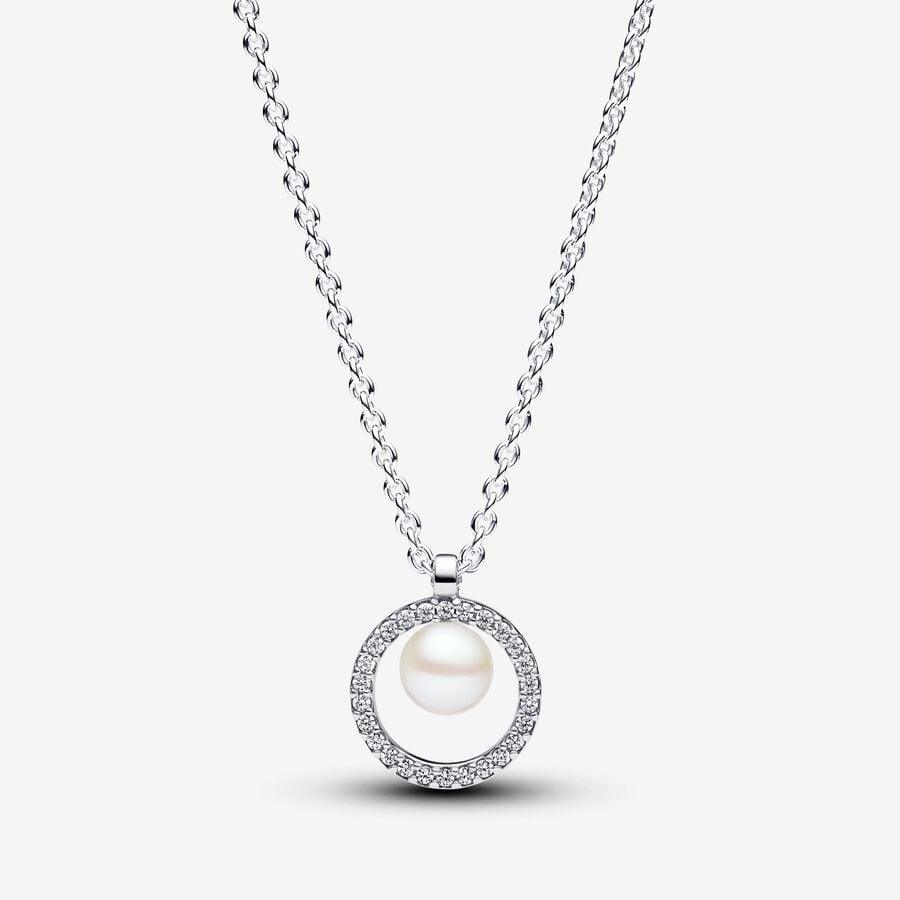 Collana con Perla d’Acqua Dolce Coltivata e Pavè