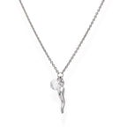 COLLANA CORNETTO RODIO E PUNTO LUCE