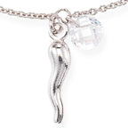 COLLANA CORNETTO RODIO E PUNTO LUCE